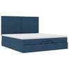 vidaXL Struttura Letto Pouf con Materasso Blu 180x200cm in Tessuto