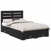 vidaXL Struttura del letto con cassetto Rovere Nero 120 x 190 cm