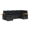 vidaXL Set Divano da Giardino 6 pz con Cuscini Nero in Polyrattan