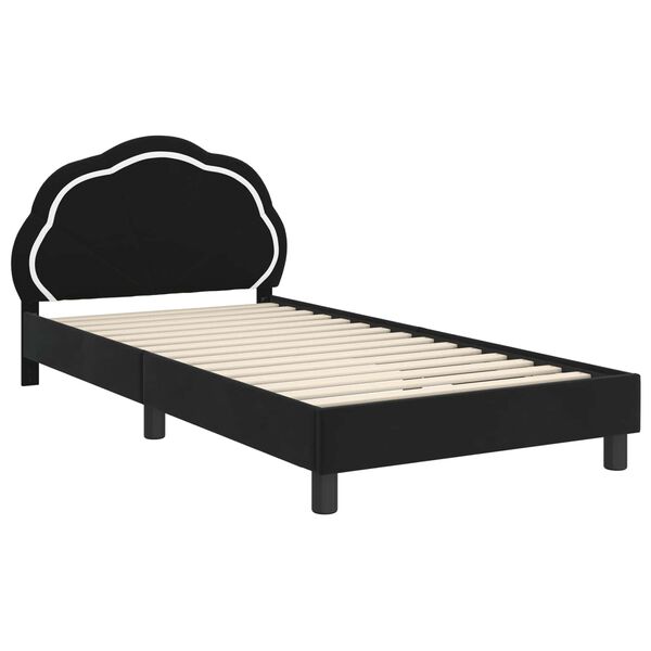 vidaXL Struttura letto bambini con testata Nero 90 x 190 cm Velluto