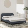 vidaXL Letto con Materasso Dover Grigio Scuro 140x200 cm in Velluto