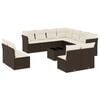 vidaXL Set Divani da Giardino 12 pz con Cuscini Marrone in Polyrattan