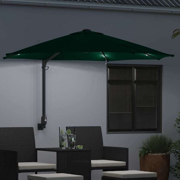 vidaXL Ombrello da giardino Verde 248 x 248 x 148 cm