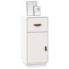 vidaXL Credenza Bianca 34x40x75 cm in Legno Massello di Pino