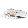 vidaXL Giroletto con Cassetti Bianco 100x200 cm Legno Massello di Pino