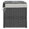 vidaXL Cesto Portabiancheria Coperchio Grigio 55,5x35x34 cm Polyrattan