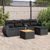 vidaXL Set Divano da Giardino 6 pz con Cuscini Nero in Polyrattan