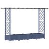 vidaXL Letto Rialzato con Griglia e Tetto Grigio 203 x 40 x 121 cm PP