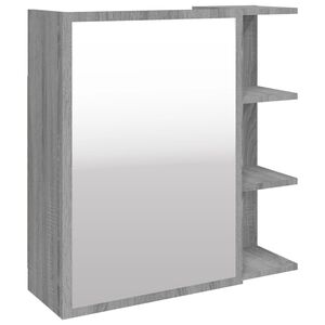 vidaXL Mobile da Bagno a Specchio Grigio Sonoma 62,5x20,5x64 cm Legno
