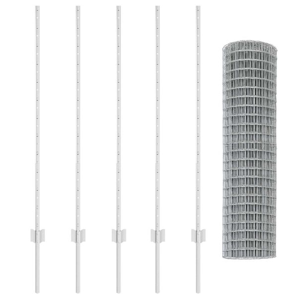 vidaXL Recinzione con Posto Argento 1,2 x 10 m Acciaio