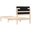vidaXL Letto con Testiera Rivestita Nero 80 x 200 cm Pino massello