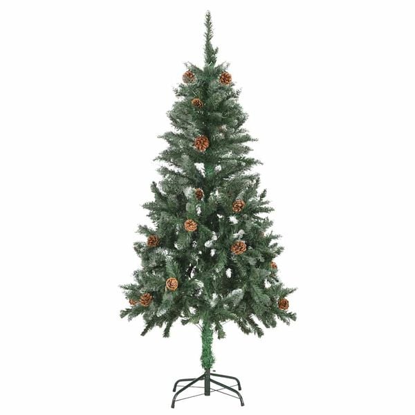 vidaXL Albero di Natale Preilluminato con Palline e Pigne 150 cm
