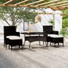 vidaXL Set Pranzo da Giardino 5 pz Polyrattan e Vetro Temperato Nero