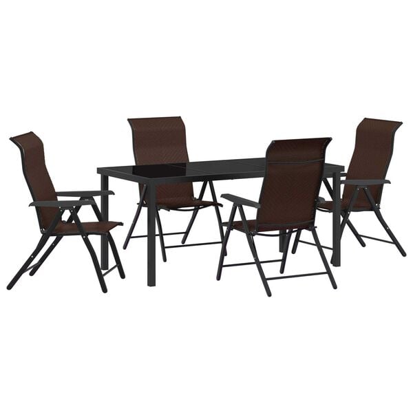 vidaXL Set da Pranzo per Giardino 5 pcs Marrone