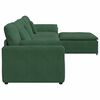 vidaXL Divano Modulare con Poggiapiedi e Cuscini Verde Scuro