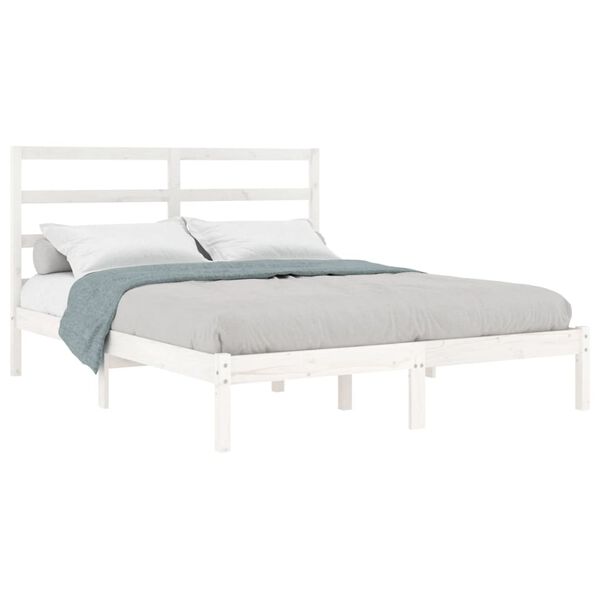 vidaXL Letto senza Materasso Bianco 140x190 cm Legno Massello di Pino