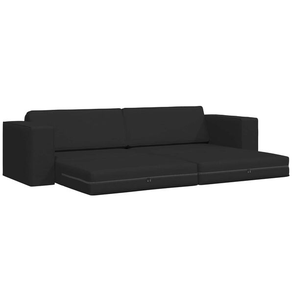 vidaXL Divano letto 200cm Nero Tessuto