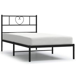 vidaXL Giroletto con Testiera in Metallo Nero 100x190 cm