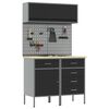 vidaXL Set di mobili da lavoro con cassetto con lo scaffale 5 pcs Nero