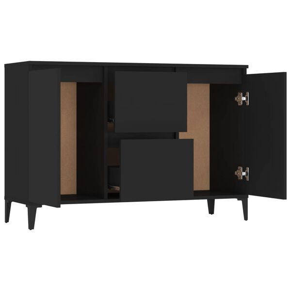 vidaXL Credenza Nera 102x35x70 cm in Legno Multistrato