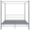 vidaXL Letto a Baldacchino Grigio in Metallo 200x200 cm