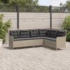 vidaXL Divano da Giardino con Cuscini a L Grigio Chiaro in Polyrattan