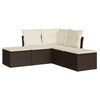 vidaXL Set Divano da Giardino 5 pz con Cuscini Marrone in Polyrattan