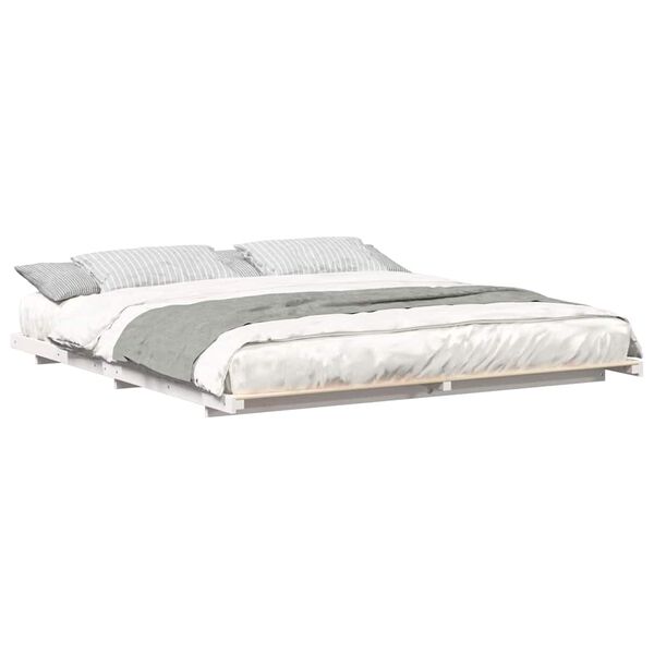 vidaXL Struttura letto a terra Bianco 200 x 210 cm