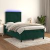 vidaXL Letto a Molle con Materasso e LED Verde Scuro 120x200cm Velluto