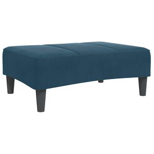 vidaXL Poggiapiedi Blu 77x55x31 cm in Velluto