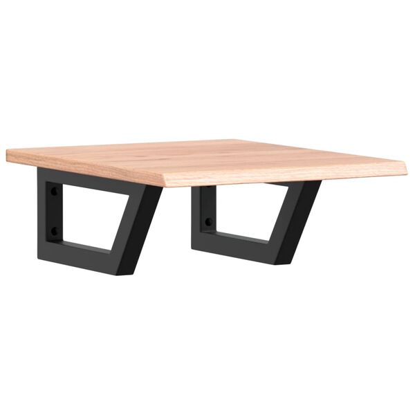 vidaXL Ripiano a Parete per Lavabo in Acciaio e Massello di Rovere