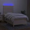 vidaXL Letto a Molle con Materasso e LED Crema 90x190 cm in Tessuto