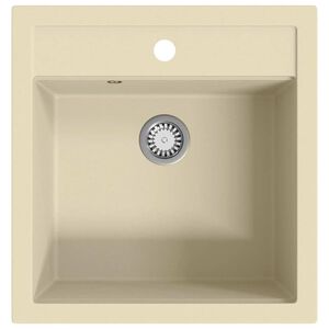 vidaXL Lavello da Cucina in Granito Vasca Singola Beige