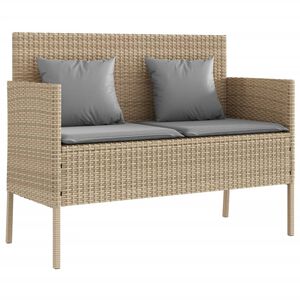 vidaXL Panca da Giardino con Cuscini Beige in Polyrattan