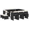 vidaXL Set da Pranzo da Giardino 11 pz con Cuscini in Polyrattan Nero