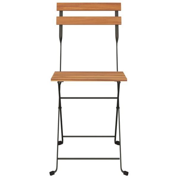 vidaXL Sedie Pieghevoli da Bistrò 4 pz Legno Massello Teak e Acciaio