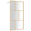 vidaXL Parete per Doccia Walk-in Vetro Trasparente ESG 100x195 cm Oro