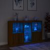 vidaXL Credenza con Luci LED Rovere Marrone 162x37x100 cm