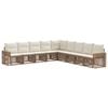 vidaXL Set Divano da Giardino 9 pcs Beige e Bianco Crema polyrattan