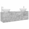 vidaXL Set di mobili per il bagno 3 pz Grigio Cemento