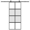 vidaXL Porta Scorrevole Ferramenta 90x205 cm Vetro Temperato Alluminio