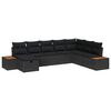 vidaXL Set Divano da Giardino con cuscino Nero polyrattan