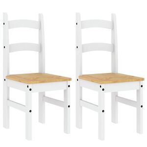vidaXL Sedie da Pranzo 2 pz Bianche 40x46x99 cm Legno Massello di Pino