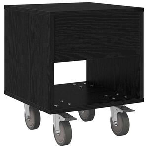 vidaXL Comodino Rovere Nero 40,5 x 40 x 48 cm Legno multistrato