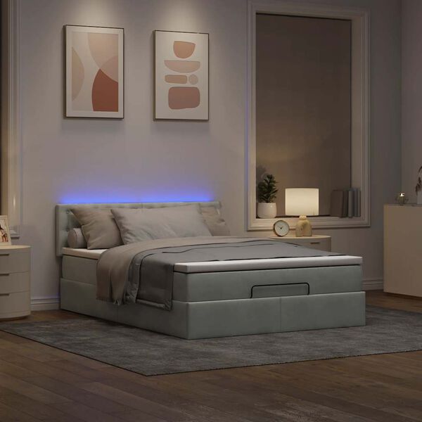 vidaXL Struttura Letto Pouf con Materasso 140x190 cm Velluto