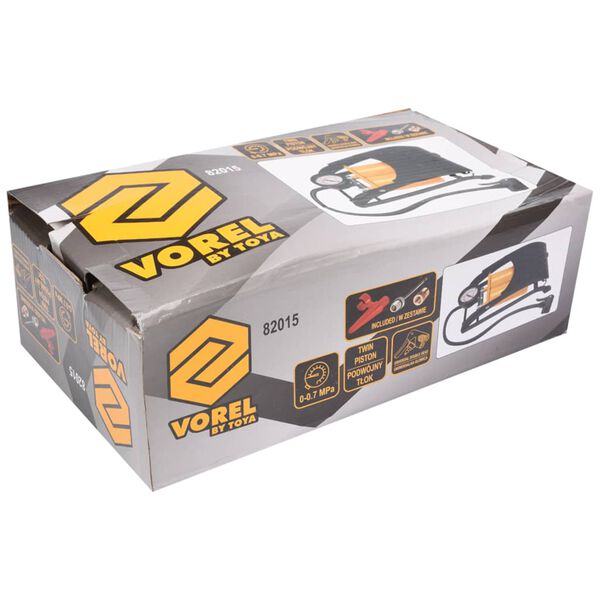 VOREL Pompa a Pedale a Doppio Pistone con Manometro