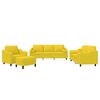 vidaXL Set di Divani 4 pz con Cuscini Giallo Chiaro in Tessuto