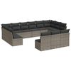 vidaXL Set Divani da Giardino 13 pz con Cuscini Grigio in Polyrattan