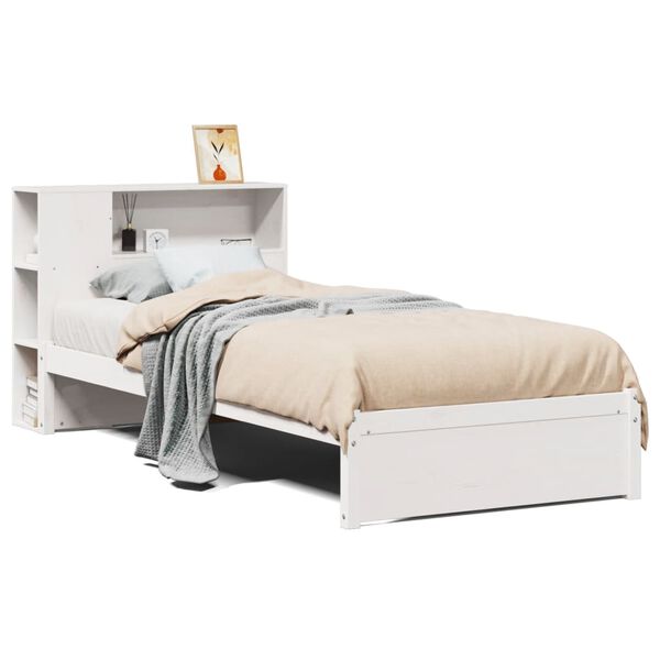 vidaXL Letto Libreria senza Materasso Bianca 90x200 cm Legno di Pino