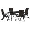 vidaXL Set da Pranzo per Giardino 5 pcs Nero caffè Poly Rattan